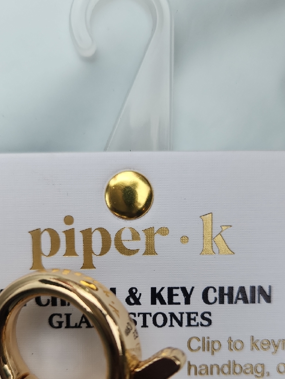 Piper- K Gold-Tone Guitar Keychain/Bag Charm w Black Vinyl Record & Bling Notes - Picture 2 of 3